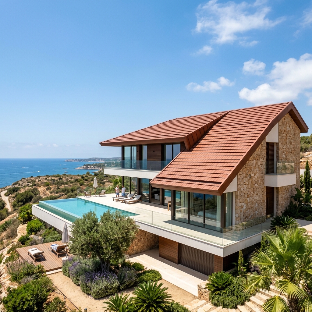 Metal Tile Roofing on Luxury Home