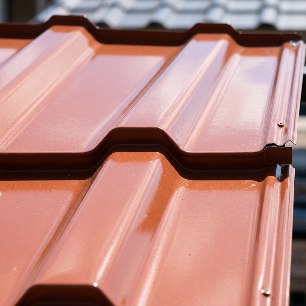 Close up texture of PVDF coated metal tile