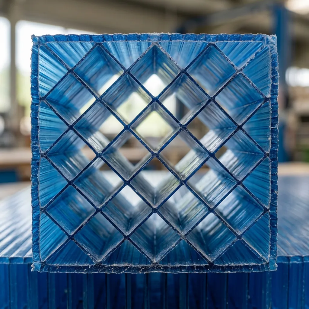 Multiwall Blue Polycarbonate Sheet Detail