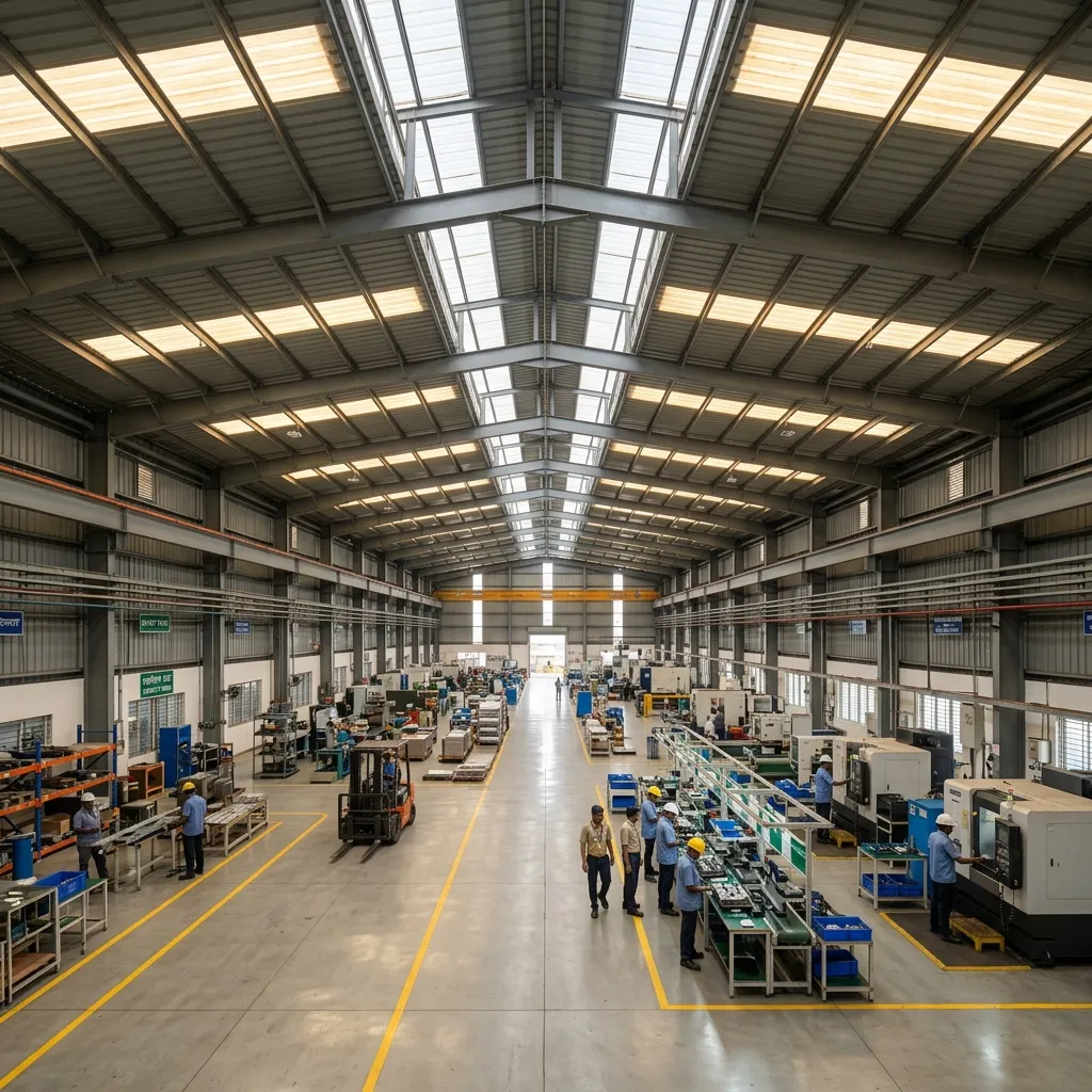Industrial Factory Skylight with Polycarbonate Sheets