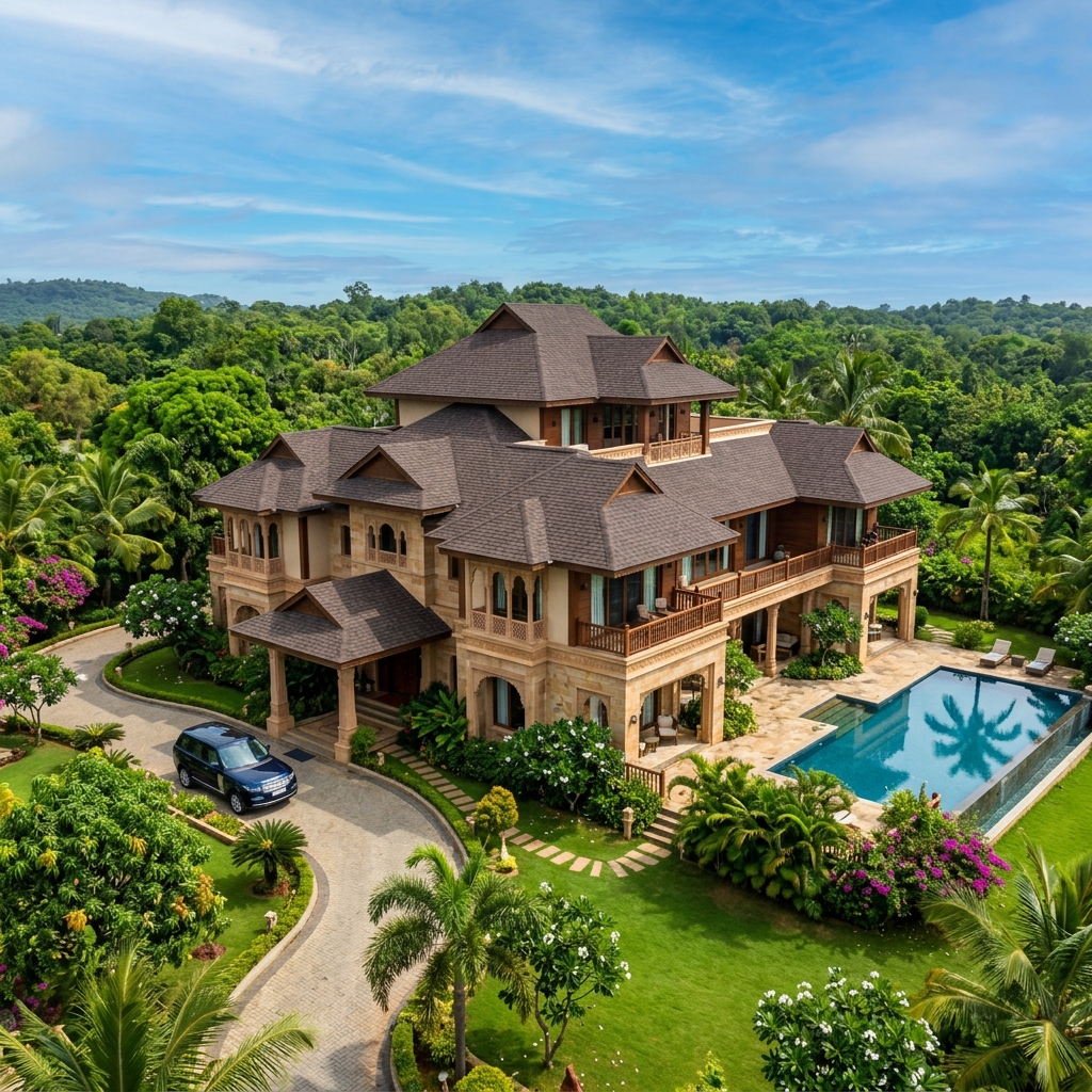 Luxury Villa Roof Design with Zinco Shingles